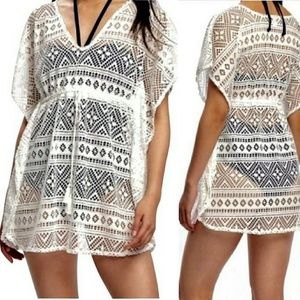 Old Navy White Lace Flutter Sleeve Swimsuit Cover